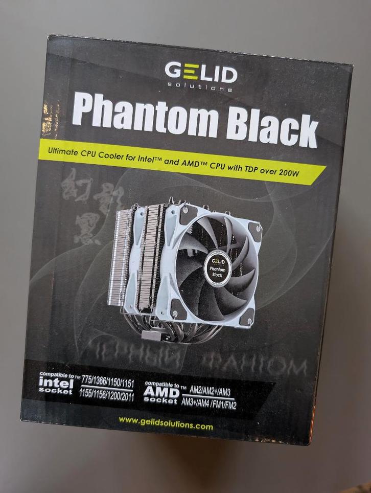 Gelid Phantom Black CPU koeler, Computers en Software, Computerkoelers, Zo goed als nieuw, Luchtkoeling, Ophalen of Verzenden