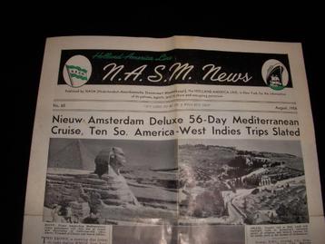 Holland America Line N.A.S.M News augustus 1954 beschikbaar voor biedingen