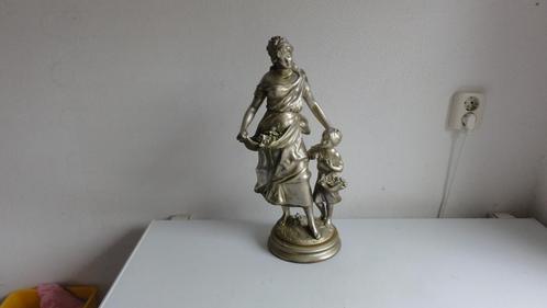 Beeld Polystone, moeder met dochter, Verzamelen, Beelden en Beeldjes, Zo goed als nieuw, Mens, Ophalen of Verzenden