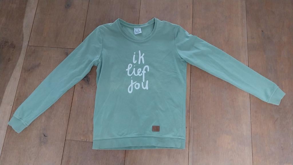 Colourful rebel, licht groene trui, S. 
Opdruk: ik lief jou., Ophalen of Verzenden, Zo goed als nieuw, Groen