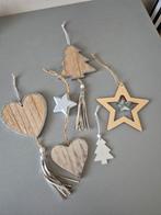 Kerstboomhangers hout zilver, set 2, Ophalen of Verzenden