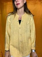 Vintage vest - gebreid - geel - knitwear - 38/M, Gedragen, Maat 38/40 (M), Vintage, Ophalen of Verzenden