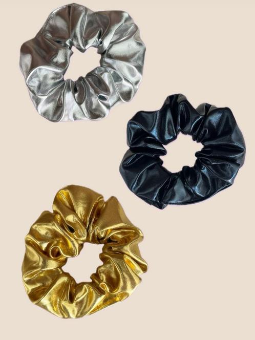 Prachtige glanzende scrunchies / goud zwart zilver NIEUW!, Sieraden, Tassen en Uiterlijk, Uiterlijk | Haarverzorging, Nieuw, Overige typen