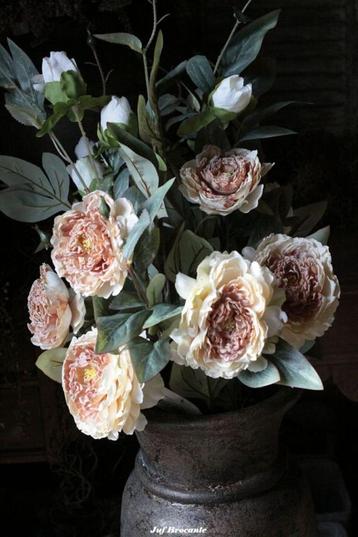 Peony spray crème / pioenroos beschikbaar voor biedingen