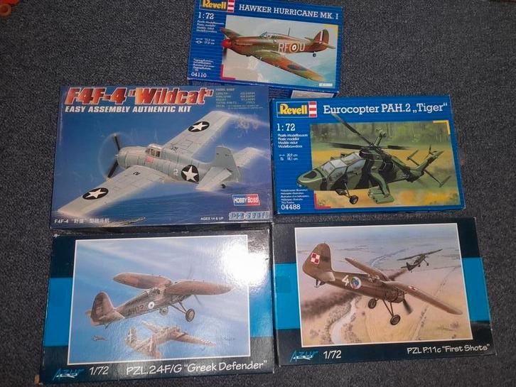 Modelbouw Vliegtuigen - Diverse Sets, Hobby en Vrije tijd, Modelbouw | Auto's en Voertuigen, Gebruikt, Overige typen, 1:50 of kleiner