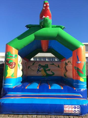 Cool springkussen Party-Krokodil te huur! 4 x 5m! Met dakje! beschikbaar voor biedingen