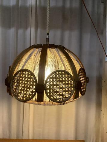 vintage Manou hanglamp,jute stof ,jaren 70 beschikbaar voor biedingen