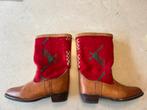 Kiboots Laarzen Bruin Leer Rode Stof maat 39, Kleding | Dames, Ophalen of Verzenden, Gedragen, Bruin, Lage of Enkellaarzen