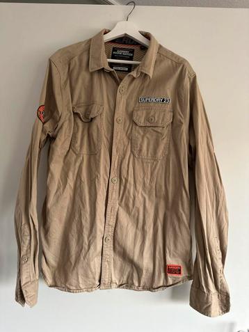 Beige kleur heren blouse merk superdry maat XXL beschikbaar voor biedingen
