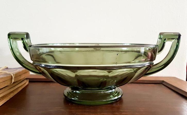 Val Saint Lambert Coupe Noëmi, groen, Antiek en Kunst, Antiek | Glas en Kristal, Ophalen of Verzenden