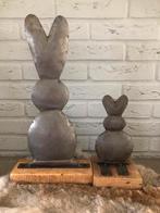 Handgemaakte metalen konijnen op houten standaard, Nieuw, Ophalen of Verzenden, Konijn