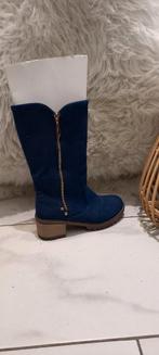 Jeans laarzen maat 38 met rits., Ophalen of Verzenden, Zo goed als nieuw, Blauw, Hoge laarzen