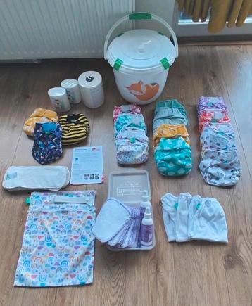 Deels ongebruikt en zgan wasbare luiers pakket beschikbaar voor biedingen