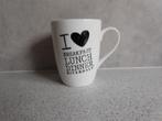 Mok 300 ml. "I love Breakfast, Lunch, Dinner" Riverdale, Ophalen of Verzenden, Zo goed als nieuw, Overige stijlen, Kop(pen) en/of Schotel(s)