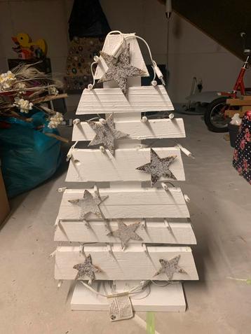 Houten Kerstboom met Lampjes - Handgemaakt beschikbaar voor biedingen