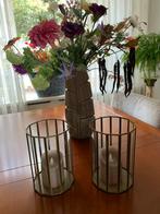 Windlichten messing kleur - 2 stuks, Huis en Inrichting, Woonaccessoires | Kandelaars en Kaarsen, Overige materialen, Overige kleuren