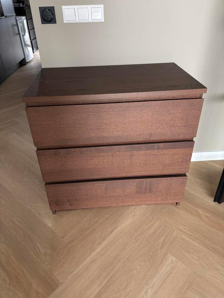 Ikea Malm Ladekast - Donkerbruin, Huis en Inrichting, Kasten | Kledingkasten, Gebruikt, Minder dan 100 cm, 50 tot 100 cm, 25 tot 50 cm