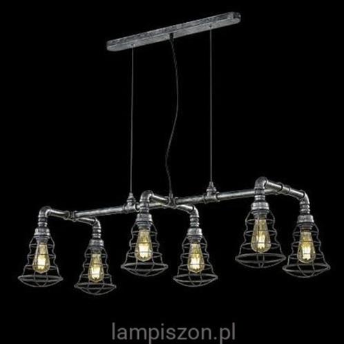 Mancave hanglamp GOTHAM 6st lampen. industrie look, Huis en Inrichting, Lampen | Hanglampen, Nieuw, Minder dan 50 cm, Metaal, Ophalen of Verzenden