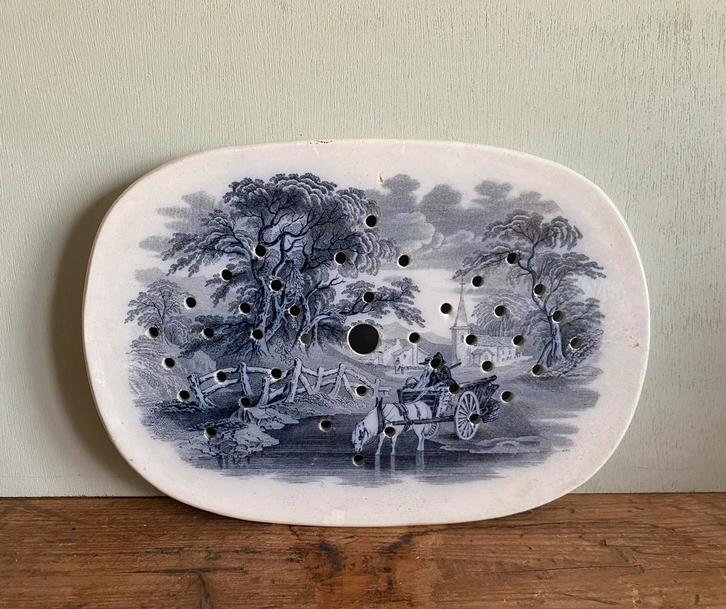 Antieke treef, blauw wit, Antiek en Kunst, Antiek | Servies los, Ophalen of Verzenden