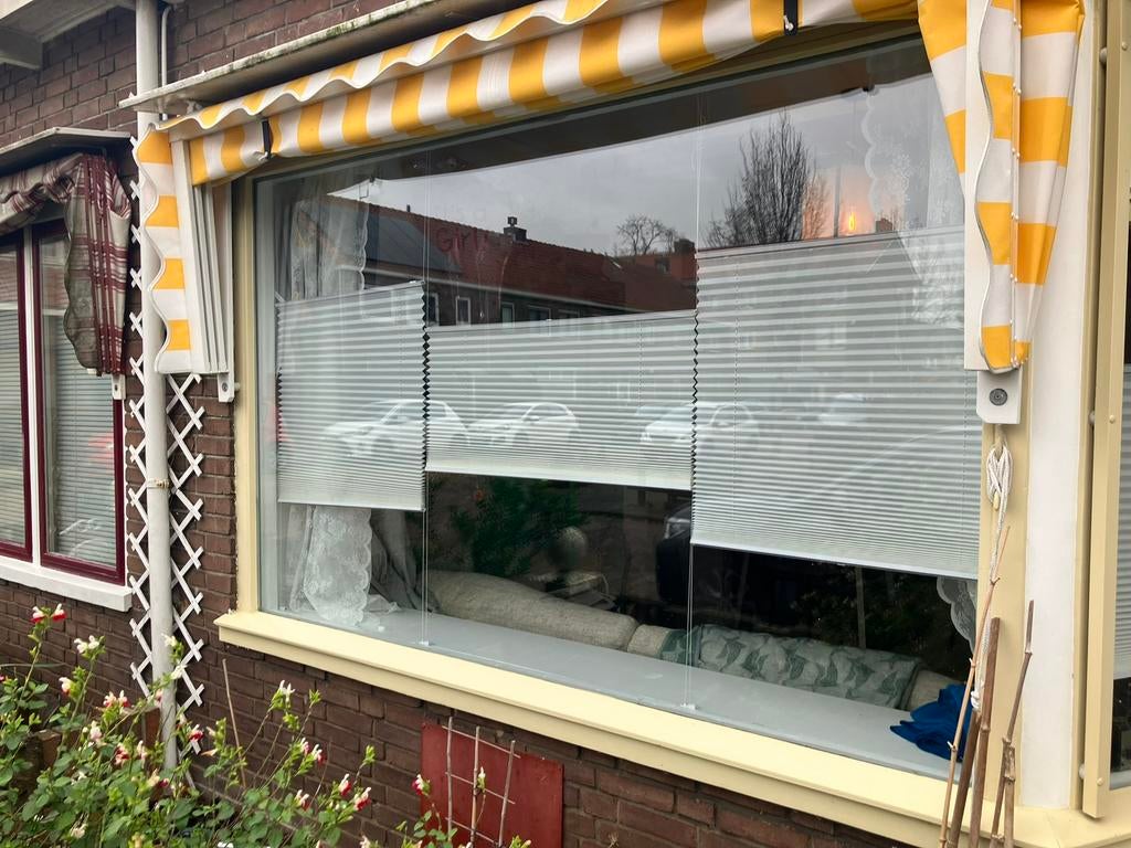 Vitrage 3 stuks, Ophalen of Verzenden, Zo goed als nieuw, 50 tot 100 cm, 200 cm of meer