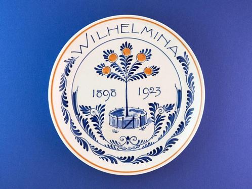 Porceleyne Fles 1923 Wilhelmina 25jr Koningin Oranje 18cm (1, Antiek en Kunst, Antiek | Wandborden en Tegels, Verzenden