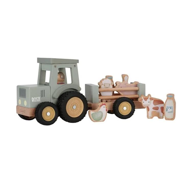 Little Dutch cadeau? Houten tractor met aanhangwagen, Kinderen en Baby's, Speelgoed | Houten speelgoed, Nieuw, Overige typen, Ophalen of Verzenden