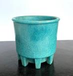 Leerdam, A.D. Copier Cactuspot 1928 blauw graniver, Antiek en Kunst, Ophalen of Verzenden