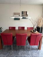 Eettafel eethoek notenhouten 2x1 incl stoelen, Huis en Inrichting, Ophalen, Gebruikt, 4 tot 6 stoelen