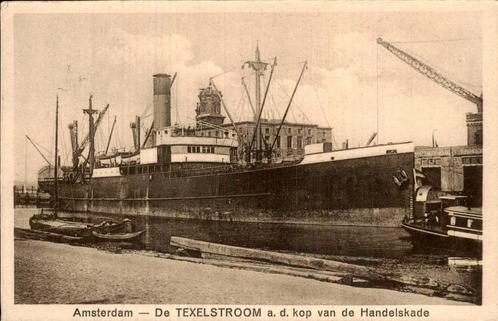Amsterdam - De Texelstroom kop Handelskade, Verzamelen, Ansichtkaarten | Nederland, Gelopen, Noord-Holland, Voor 1920, Ophalen of Verzenden
