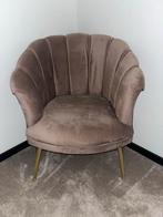 Velvet Fauteuil met Gouden Poten, Minder dan 75 cm, Ophalen of Verzenden, Zo goed als nieuw, Stof