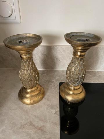 Gouden Kandelaars - Set van 2 beschikbaar voor biedingen