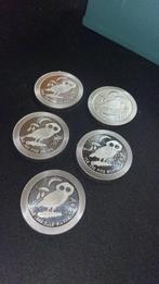 5x Zilveren Owl Troy Munt - 99,99% Zilver, Ophalen of Verzenden, Overige landen, Losse munt, Zilver