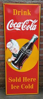 Coca-Cola emaille reclamebord  90x35cm, Verzamelen, Reclamebord, Ophalen of Verzenden, Zo goed als nieuw