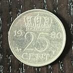 25 Cent Koningin Juliana - 1980 | Verzamelmunt, Ophalen of Verzenden, Nederland