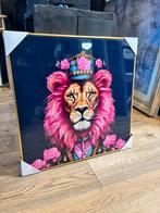 Schilderij leeuw, Ophalen of Verzenden, Schilderij, Minder dan 50 cm