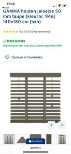 Houten jaloezieën taupe 151 cm breed, nieuw!, Huis en Inrichting, Stoffering | Gordijnen en Lamellen, Ophalen, Overige kleuren