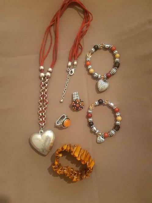 Mooi kado set sieraden, Sieraden, Tassen en Uiterlijk, Kettingen, Oranje, Ophalen of Verzenden