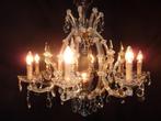 8 lamps  Maria Theresia kroonluchter, Huis en Inrichting, Lampen | Kroonluchters, Ophalen of Verzenden, Zo goed als nieuw, Glas