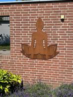 Metalen tuin wanddecoratie "Buddha zittend op lotusbloem", Ophalen, Zo goed als nieuw