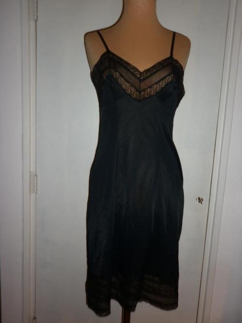 vintage onderjurk maat 40, Kleding | Dames, Ondergoed en Lingerie, Overige typen, Zwart, Verzenden