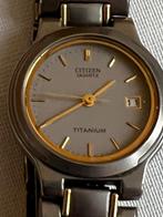 Citizen quartz titanium horloge bicolor vintage, Overige merken, Staal, Gebruikt, Staal