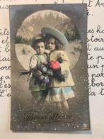 1-1-1913 Bonne Année - kindjes met hoed in de sneeuw, Ophalen of Verzenden, Voor 1920, Gelopen, Feest(dag)