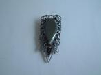 Gave antieke dressclip clipbroche beslepen hematiet, Ophalen of Verzenden