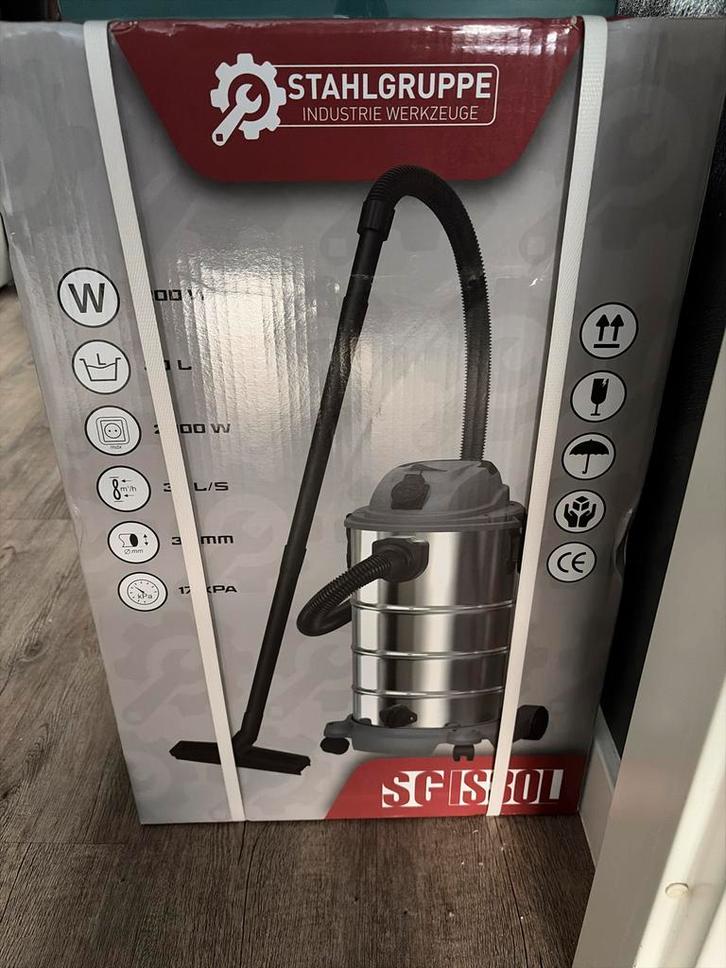 Stahlgruppe Droog Nat Zuiger - Nieuw in doos!, Witgoed en Apparatuur, Stofzuigers, Nieuw, Stofzuiger, 2000 watt of meer, Reservoir