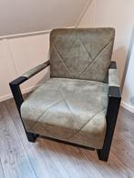 Olijfgroene Fauteuil - Stijlvol & Comfortabel, Huis en Inrichting, Fauteuils, Ophalen, Gebruikt, 75 tot 100 cm, Metaal