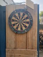 Dartbord op houten paneel, Sport en Fitness, Darts, Gebruikt, Ophalen, Dartbord