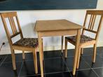 Gezandstraalde eiken Eettafel met 2 eetkamerstoelen, Ophalen, Gebruikt