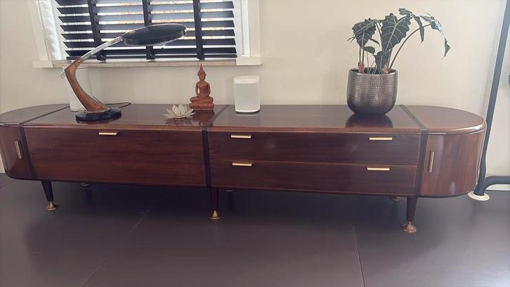 Vintage Wandmeubel van A.A. Patijn, jaren '50-'60, Huis en Inrichting, Kasten | Dressoirs, Gebruikt, 200 cm of meer, 25 tot 50 cm