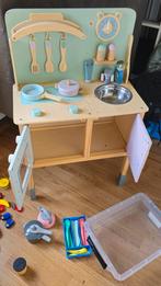 Speelgoed keuken van hout met diversen, Kinderen en Baby's, Speelgoed | Speelkeukens, Ophalen, Zo goed als nieuw, Hout, Speelkeuken