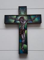 Vintage Opaline Art Deco kruisbeeld jezus (37x29), Ophalen of Verzenden